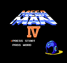 Mega Man 4 title screen for NES